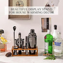 Bartender Kit Cocktail Shaker Set with Stand Bar Tool Bar Set for Drink Mixing Home Bartending Kit 17-Piece Bar Cart Accessories: Martini Shaker, Mixer Spoon, Jigger, Muddler, Strainer & Recipes Gifts by CozyNest Decor