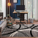 Rugshop Modern Wavy Circles Design Area Rug 6'6" x 9' Gray by TinyTreasures Baby Boutique