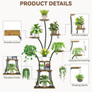 64" Tall 8 Tiered Plant Stand Indoor with Grow lights Large Tree Shape Decorative Rack Plant Pot Holder Gardening for Living Room Corner Black by GreenHaven Gardens