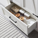 72" Tall Wood Storage Cabinet, Farmhouse Kitchen Pantry Cabinet with Adjustable Shelves & Drawer & Barn Doors, Versatile Storage for Kitchen, Dining Room, Bathroom, Antique White by CozyNest Decor