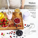 Zulay 4-in-1 Immersion Stick Mixer Hand Blender - 800 Watts, 12 Speeds, 5-ft Power Electric Cord, Handheld Portable, Stainless Steel Blades - With Whisk, Frother & Stick Blender Attachments - Gray by TinyTreasures Baby Boutique