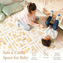 PopsyKosy Premium Baby Foam Play Mats - Stylish Floor & Exercise Puzzle Mat for Toddlers and Kids- 6 Soft, Non-Toxic, Odorless, Peel-Resistant Foam Tiles - 6ft x 4ft - 0.5” inch Thick, Warm Beige by TinyTreasures Baby Boutique