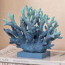 5.8" H Blue Coral Decor, Resin Coral Statue, Nautical Decorations for Home, Beach/Coastal/Ocean Themed Cabinet Shelf Tabletop Decor by CozyNest Decor