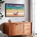 ElephantStock Baseball In Stadium Wall Art - Horizontal Framed Canvas - 1-Piece Living Room Wall Decor - Car Photography Canvas Print - Brown and Beige Decor for Wall - 40" X 27" by CozyNest Decor