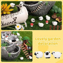 100Pcs Mini White Sheep Miniature Resin Sheep Figurines Cute Little Figurines Fairy Outdoor Moss Ornaments Landscape Figurines Garden DIY Ornament Accessories for Indoor Outdoor by GreenHaven Gardens