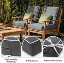 PNP FKJP 2 Pack Outdoor Chair Cushion 20" X 20" X 4", Waterproof Outdoor Seat Cushions with Non-Skid Ties,Dark Gray (Cushion + Cover) by GreenHaven Gardens