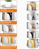 Rotating Bookshelf 5 Tier, 360 Degree Spinning Corner Bookcase with Lazy Susan, White Space Saving Tower Organizer for Small Spaces, Bedroom, Living Room, Adults by TinyTreasures Baby Boutique