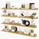 Axeman Picture Ledge Shelf, Floating Shelves for Wall Decor Storage Set of 6, 48 inch Floating Wall Mounted Shelves, Shelves with Lip for Living Room, Bedroom, Nursery, Bathroom, Kitchen, Oak by TinyTreasures Baby Boutique