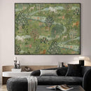 SIGNWIN 36"x46" Extra Large Framed Wall Art Medieval Fantasy Forest with Woodland Animals, Storybook-Inspired Scene for Home Living Room Bedroom Decor (Frame Assembly Required) by CozyNest Decor