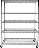 Seville Classics UltraDurable Heavy Duty NSF Solid Steel Wire Rack Storage Unit, Organizer for Garage, Warehouse, Office, Restaurant, Classroom, Kitchen, Black, 5-Tier Shelving, 60" W x 24" D by CozyNest Decor