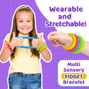Sensory Fidget Toys for Kids Adults - 4 Pack Stretchy Fidget Bracelet | Texture & Calming Autism Sensory Toys for Special Needs Autistic Children | Calm Down Toy for Toddler Girls Boys by TinyTreasures Baby Boutique