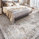 AMOAMI Area Rug - 9x12 Vintage Soft Grey Rug - Non Slip, Washable for Living Room, Bedroom, Dining Room, Office by CozyNest Decor