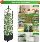 Raised Garden Bed Planter Boxes with Trellis,1pcs 70.9"Self-Watering Tomato Planter Boxes with Trellis for Climbing Vegetables Plants Flowers Tomato with Wheels,Use for Indoor Outdoor (Black) by GreenHaven Gardens