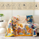 MSGKV Boho Throw Blanket 60''x80'',100% Cotton Blankets for Couch Bed,Cotton Quilt Travel Muslin Blankets Farmhouse Home Decor Soft Lightweight Picnic Blanket by CozyNest Decor