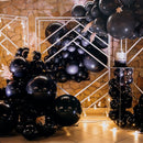 RUBFAC Black Balloons for Balloon Arch 129pcs Different Sizes Pack of 18 12 10 5 Inch Garland Kit, Latex Balloons for Halloween Party Decorations Birthday Wedding Decor by TinyTreasures Baby Boutique