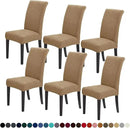 Joccun Chair Covers for Dining Room Set of 6, Dining Chair Slipcovers Stretch Dining Room Chair Covers Seat Protector,Washable Parsons Chair Cover for Home,Hotel,Banquet(Tan,6 Pack) by CozyNest Decor