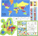 Imagimake Mapology USA & World Map Puzzle with Flags, Capitals, Stickers | Educational Toys for Ages 5-7 | Jigsaw Puzzles for Kids Ages 8-10 | Geography Toys for Ages 8-13 | 6 Year Old Boy/Girl Gifts by TinyTreasures Baby Boutique