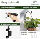 Kingsyard Swivel Plant Hangers Outdoor - 16 Inch Heavy Duty Wall Plant Hooks for Hanging Plant Baskets Bird Feeder Lanterns Wind Chimes by GreenHaven Gardens