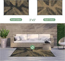 GENIMO Outdoor Rug 3' x 5' Waterproof for Patios Clearance, Reversible Outdoor Plastic Straw Camping Rug Carpet, Large Area Rugs Mats for RV, Camper, Deck, Balcony, Porch, Beach, Picnic, Black&Brown by CozyNest Decor