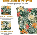 Tropical Palm Leaves Table Mats Set of 4 Summer Watercolor Hibiscus Flower Leaf Placement Mats for Dining Table Washable Non-Slip Heat Resistant Linen Place Mat 12×18 Inch by CozyNest Decor