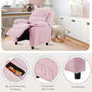 Ulax furniture Corduroy Kids Recliner Chair, Toddler Armrest Sofa Couch, Ergonomic Adjustable Lounge Sofa with Footrest, Padded Backrest, Storage Arms, Pink Recliner for Girls and Boys by CozyNest Decor
