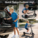Caroma Electric Scooter for Kids Ages 6-12,150W/180WMotor,10 MPH Max Speed & 7 Miles,Colorful Lights,Adjustable Height & Speed,LED Display,Foldable Kids Electric Scooter 132 Lbs Max Load,Idea Gift by TinyTreasures Baby Boutique