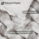 Touchat Luxury 1000GSM Faux Rabbit Fur Throw Blanket, Super Heavy Warm Cozy Grey Blankets for Couch Bed Sofa, Ruched Plush Fuzzy Elegant Soft Reversible Mink Blanket for Living Room Bedroom by CozyNest Decor