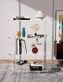 Clear Bookshelf, Acrylic Bookcase with Open Book Shelf Console Table for Entryway Office Living Room Bedroom (4 Tier Clear) by CozyNest Decor
