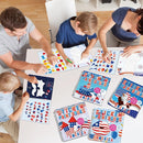 4Pcs Patriotic Paint by Sticker Books Sticker by Number Books Activity Book Puzzle Book Craft Art Gift Memorial Day 4th of July American Star 32 Pictures by TinyTreasures Baby Boutique