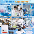 Binocular Microscope Magnification 40X-2500X, WF10x and WF25x Eyepieces, Dual LED Illumination, Suitable for Schools Home Labs Educational Adult Microscope by TinyTreasures Baby Boutique