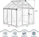 6 x 6 FT Greenhouse, Greenhouses for Outside, Polycarbonate Greenhouse with Aluminum Frame, Lockable Door and Ajustable Roof Vent for Backyard, Green Houses for Outside Garden Backyard, Patio by GreenHaven Gardens
