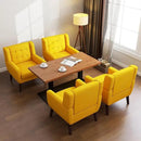 UIXE Accent Chair, Modern Upholstered Armchair in Fabric for Living Room, Comfy Club Arm Chairs Single Sofa Button Tufted Bedroom Reading Seat - Yellow, Set of 1 by CozyNest Decor