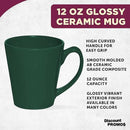 DISCOUNT PROMOS Glossy Ceramic Latte Coffee Mug 12 oz. Set of 10, Bulk Pack - Perfect for Tea, Espresso, Cappuccino, Hot Cocoa - Green by CozyNest Decor