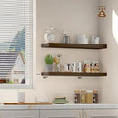 Wood Floating Shelves for Wall 36” x 8”x 1.4” Shelf Floating Rustic Farmhouse Decor, Heavy Duty Shelf Hold 80 lbs, Wall Shelves for Bathroom Living Room Kitchen Bedroom Office, 2 Packs Walnut by CozyNest Decor