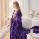 NEWCOSPLAY Super Soft King Blanket Purple Premium Silky Flannel Fleece 3D Clouds Stylish Jacquard Lightweight Bed Blanket All Season Use 350GSM (Purple, King(90"x110")) by CozyNest Decor