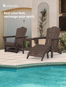 KINGYES Folding Adirondack Ottomans Set of 2 for Adirondack Chair, Coffee by GreenHaven Gardens