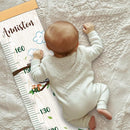 Personalized Name Growth Chart Wall Decor for Kids – Canvas Removable Height Chart Measuring Ruler 59" x 7.9" (Zoo） by TinyTreasures Baby Boutique