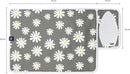 Encasa Homes Ironing Mat/Pad (Small 28"x20") with 3mm Padding & Silicone Iron Rest for Steam Pressing on Tabletop or Bed - Heat Resistant, Portable, Quilting & Travel Blanket - Daisy Grey by CozyNest Decor