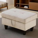 Ottoman Rectangular Storage Ottoman Bench, Footrest Stool Footstool with Lid for Living Room, Bedroom, Entryway, Brown, 28.5"x19"x17.5" by CozyNest Decor