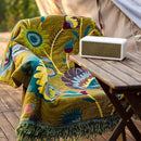 Snycler Boho Throw Blanket for Bed, 100% Organic Cotton Muslin Soft Throw-Yellow Boho Floral Farmhouse Rustic Spring Summer Fall Decor Blanket for Couch Sofa Quilt and Gift, 80" x 90" by CozyNest Decor