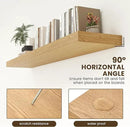 Deep Floating Shelves for Wall - 72 Inch Wide x 12 Inch Deep Wall Shelves Set of 1 - Rustic Oak Color Wood Shelves for Living Room, Bathroom, Laundry Room, Bedroom, Kitchen, Home Office by CozyNest Decor