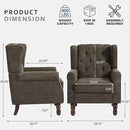 Lumibee High Back Accent Chair,Upholstered Wingback Armchair with Solid Wood Legs for Small Spaces,Comfy Single Sofa Chair for Living Room,Bedroom,Office-Taupe by CozyNest Decor