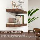 Floating Shelves - 2 Large Wall Mounted Shelves with Invisible Brackets, Long Wood Floating Wall Shelf for Living Room, Bedroom, Kitchen, (Brown, 24" W x 9" D x 1.5" H) by TinyTreasures Baby Boutique