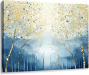 amatop Abstract Tree of Life Wall Art– Modern Blue Yellow Picture Forest Birch Mountain Canvas Print Minimalist Landscape Small Nature Artwork for Bathroom Bedroom Office Decor,16x12 Inch by CozyNest Decor