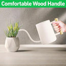 35 oz Metal Small Indoor Watering Can with Long Spout & Real Wood Handle for House Plants, Succulents, Cacti & Seedlings - White Long Spout Watering Can Indoor Plants - Stylish, Gentle Flow, No Spills by GreenHaven Gardens