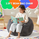 Hobestluk 2.5FT Bean Bag Chair Beanbags Small Bean Bag Chair with Filler Included Teardrop Bean Bag with Removable Cover for Bedroom Living Room (Small, Grey) by CozyNest Decor