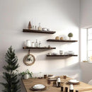 36 Inch Floating Shelves for Wall Rustic Brown Wood Wall Shelves for Bedroom Set of 4 by CozyNest Decor