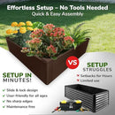 Raised Garden Bed - 4x4 ft Planter Box - Brown HDPE - No Tools Needed - DIY Kit for Urban Gardening, Flowers, Herbs & Vegetables - Made in The USA by GreenHaven Gardens