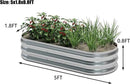 KFN 2pcs Galvanized Raised Garden Bed,Raised Garden Bed Kit-Oval Metal Flower Box,Large Planter Vegetable Box Outdoor,Planting for Vegetables,Flower,Herb,5FT,0.7mm by GreenHaven Gardens