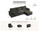 Oversized Modular Sofa Comfy Cloud Couch with Storage, Extra Deep Plush Sectional Sofa Set for Living Room, Covers Washable, Chenille, Olar (Black, 4-Seater with Ottoman, l-Shaped) by CozyNest Decor